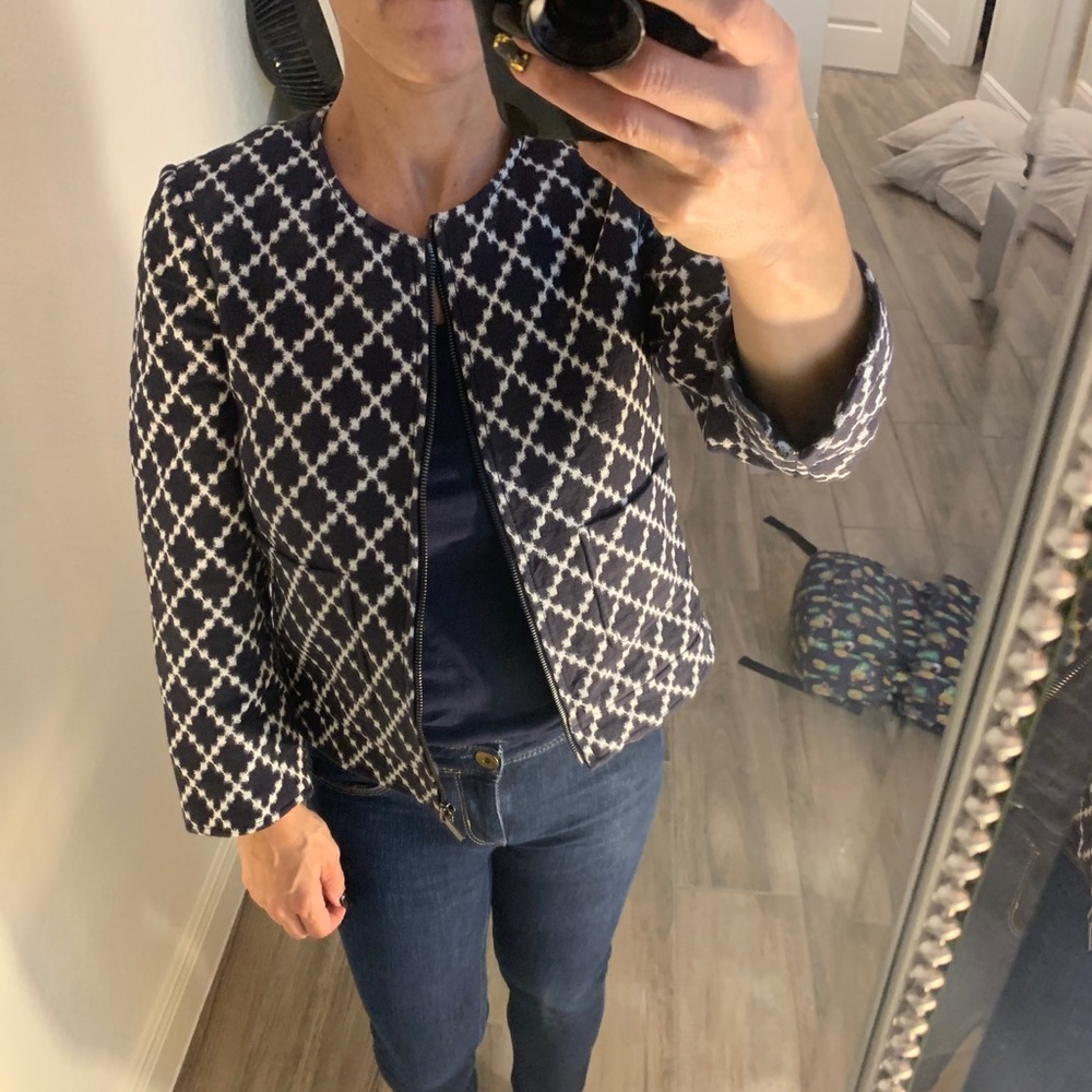 Navy blue print blazer